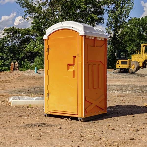 how often are the portable restrooms cleaned and serviced during a rental period in Guttenberg